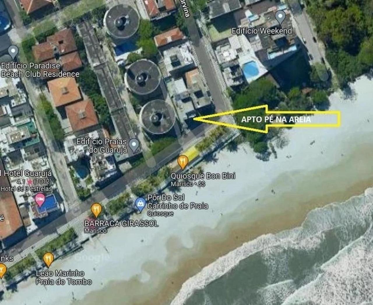 12F - Pé na areia do Guarujá - Praia do Tombo Apartamento Exterior foto